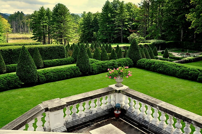 Jardins soignés à Lenox, Massachusetts, près de Canyon Ranch.