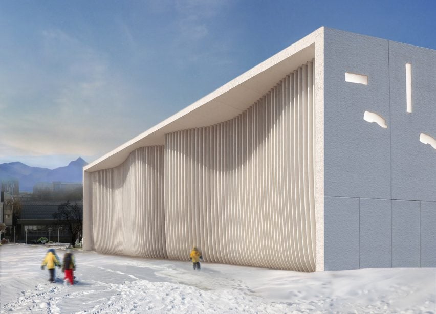 Vue extérieure du Centre de Culture Contemporaine Tselinny par Asif Khan
