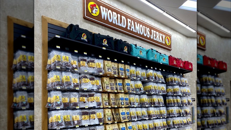 Mur de jerky chez Buc-ee's