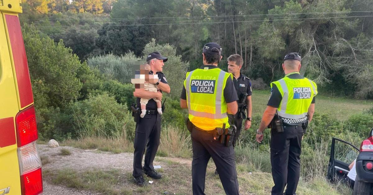 Bébé miraculé après un accident sur la route de Son Servera à Sant Llorenç