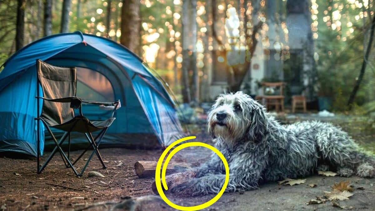 Chien seul camping