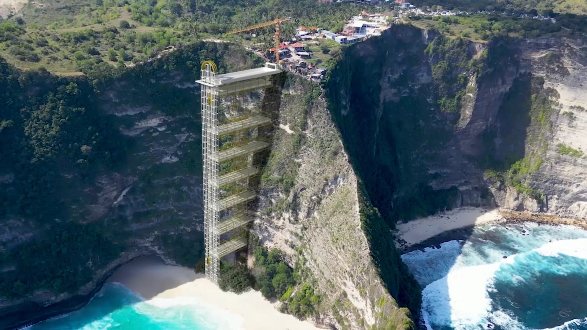 Fureur face à l'ascenseur géant de 600 pieds sur la plus belle plage du monde, les touristes préfèrent l'escapade facile !