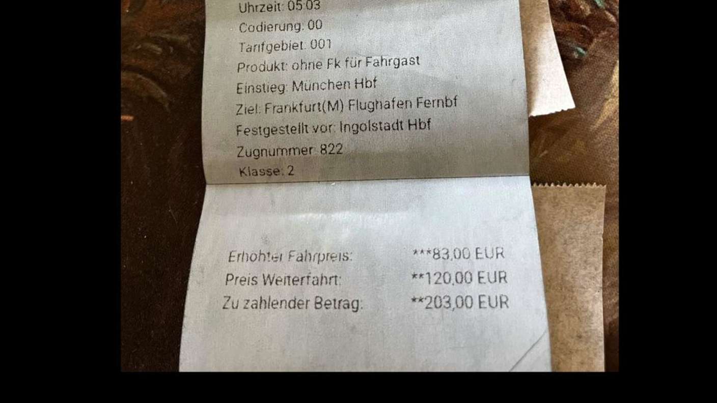 203 Euro Strafe statt 29,90 Sparpreis