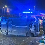 Accident spectaculaire sur l'A-42 à Usera : coincé dans sa voiture après une chute
