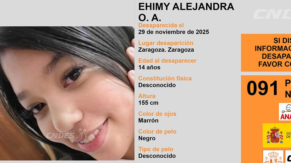 Fille de 14 ans disparue à Zaragoza