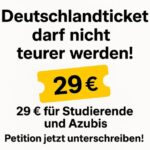 Maintenir le Deutschlandticket abordable – Stop aux hausses de prix pour étudiants et apprentis !