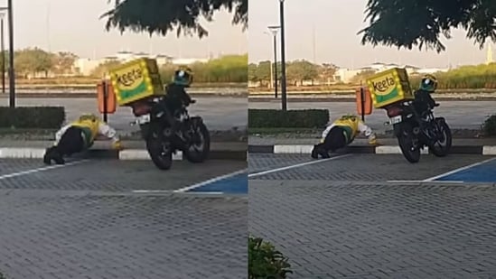 Une femme indienne partage une vidéo montrant un livreur faisant des pompes à Dubaï, (Instagram/marathi_girl_in_dubai)