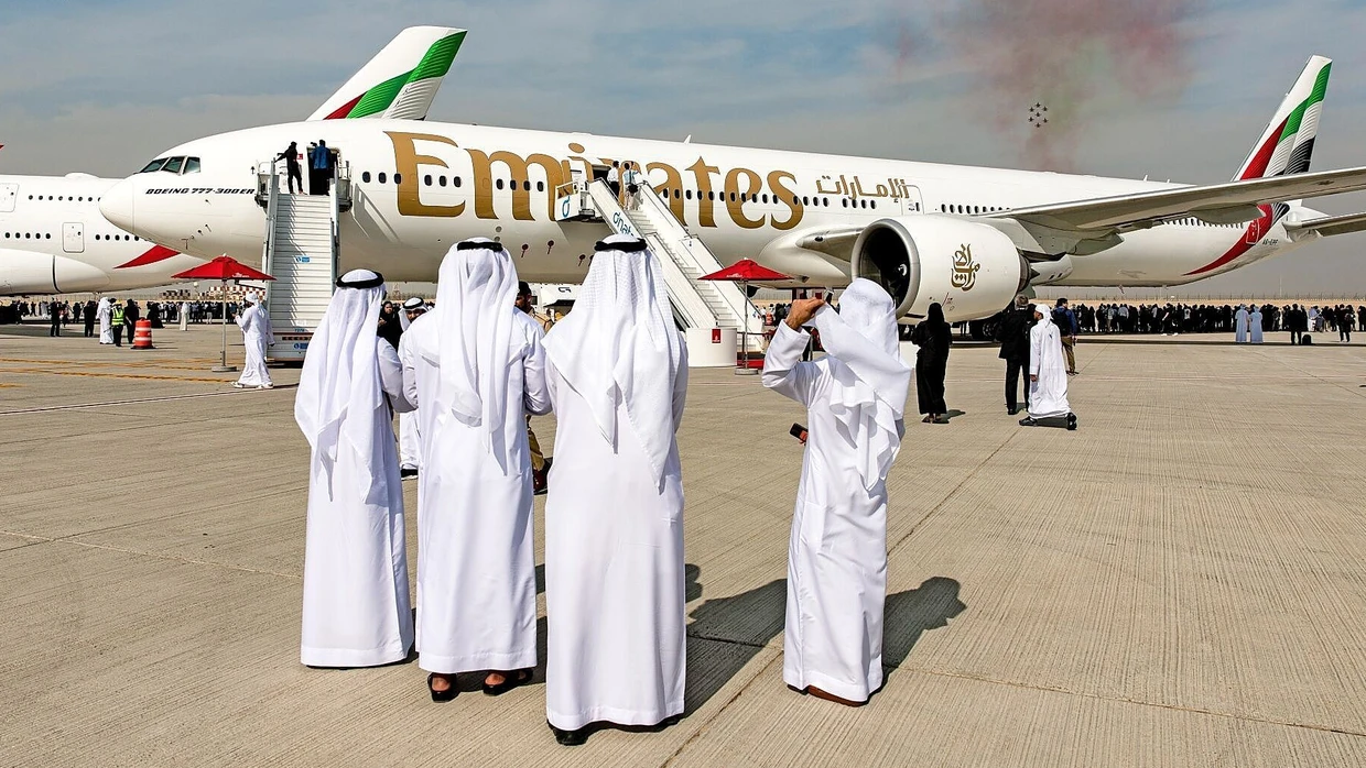 Un Boeing 777 d'Emirates à Dubaï.
