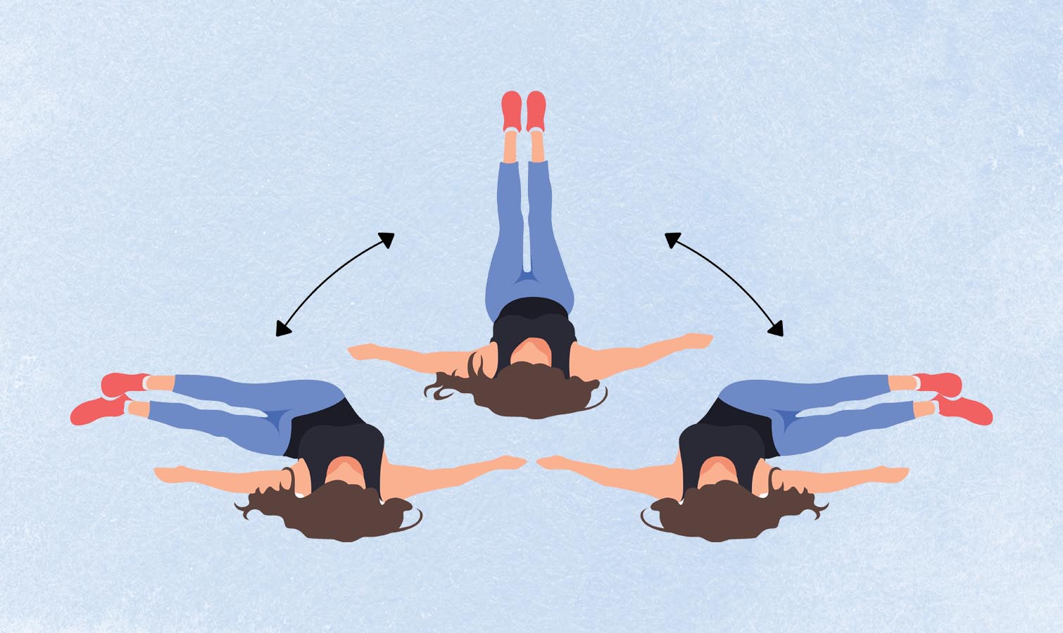 Illustration d'une femme effectuant l'exercice de balayage d'essuie-glace
