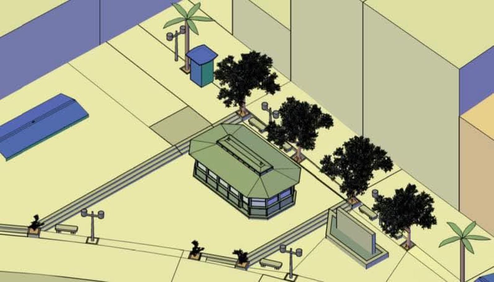 Plan avec l'emplacement exact de l'Office de Tourisme et du monument des Cortes, à San Fernando
