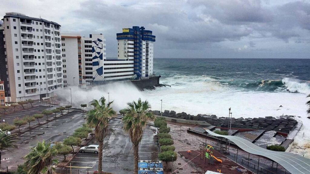 Vague géante emporte femme et chien au bord de la mer !