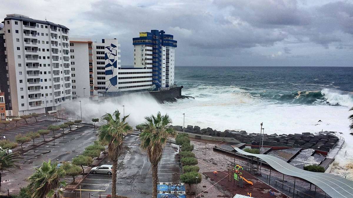 Vague géante emporte femme et chien au bord de la mer !