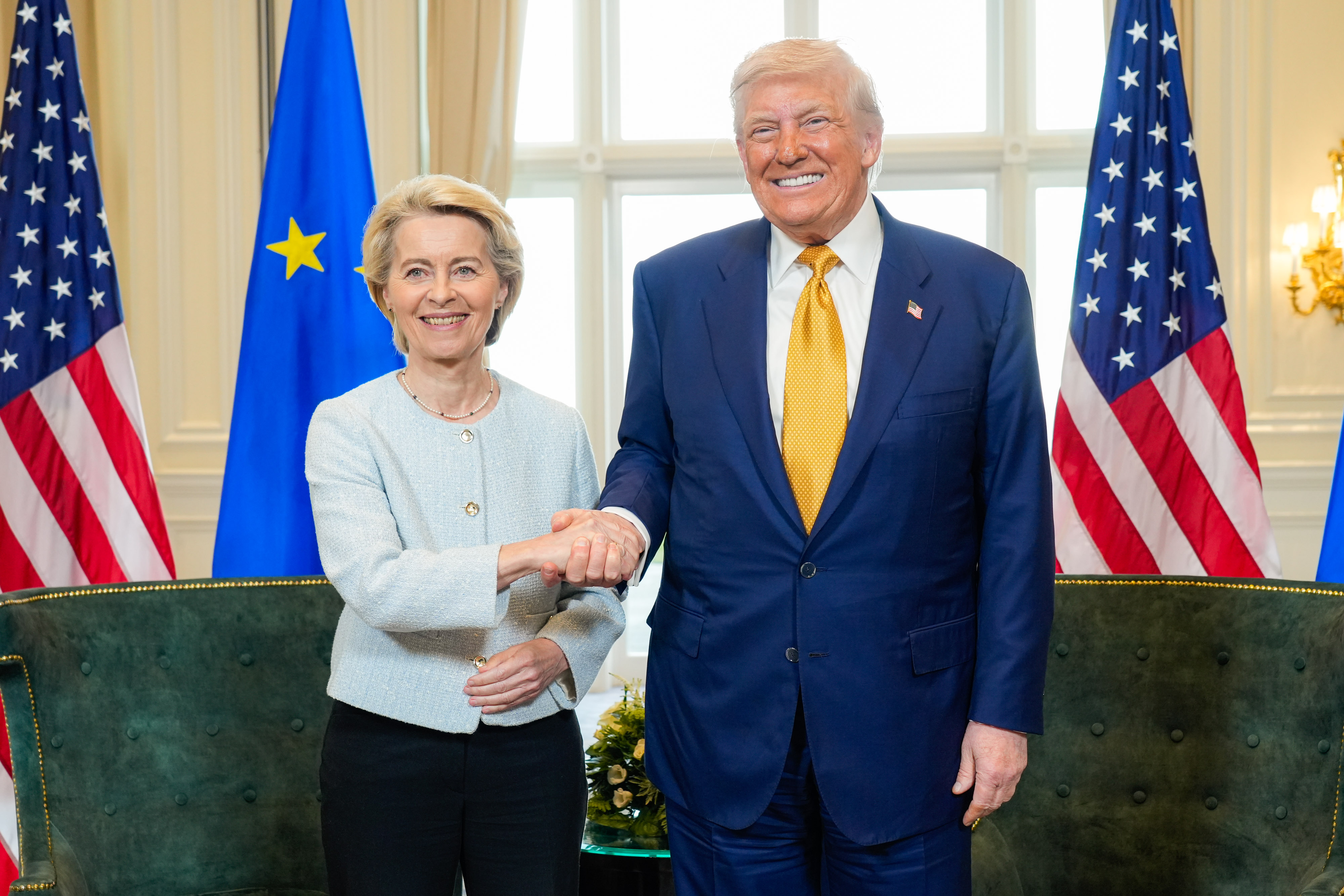 Ursula Von der Leyen et Donald Trump.