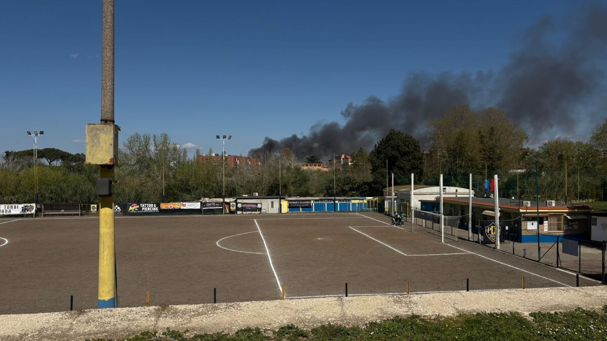 Colonne de fumée noire de l'incendie