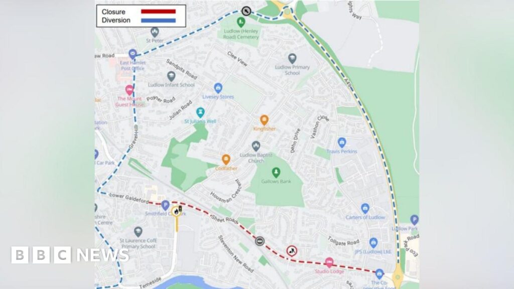 Fermetures de routes pour travaux à Ludlow et Prees