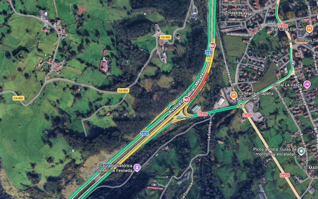 Incident sur l'autovía A67
