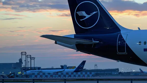 Avions de la Lufthansa stationnés.