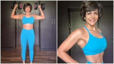 Mandira Bedi présente son entraînement pour les épaules.
