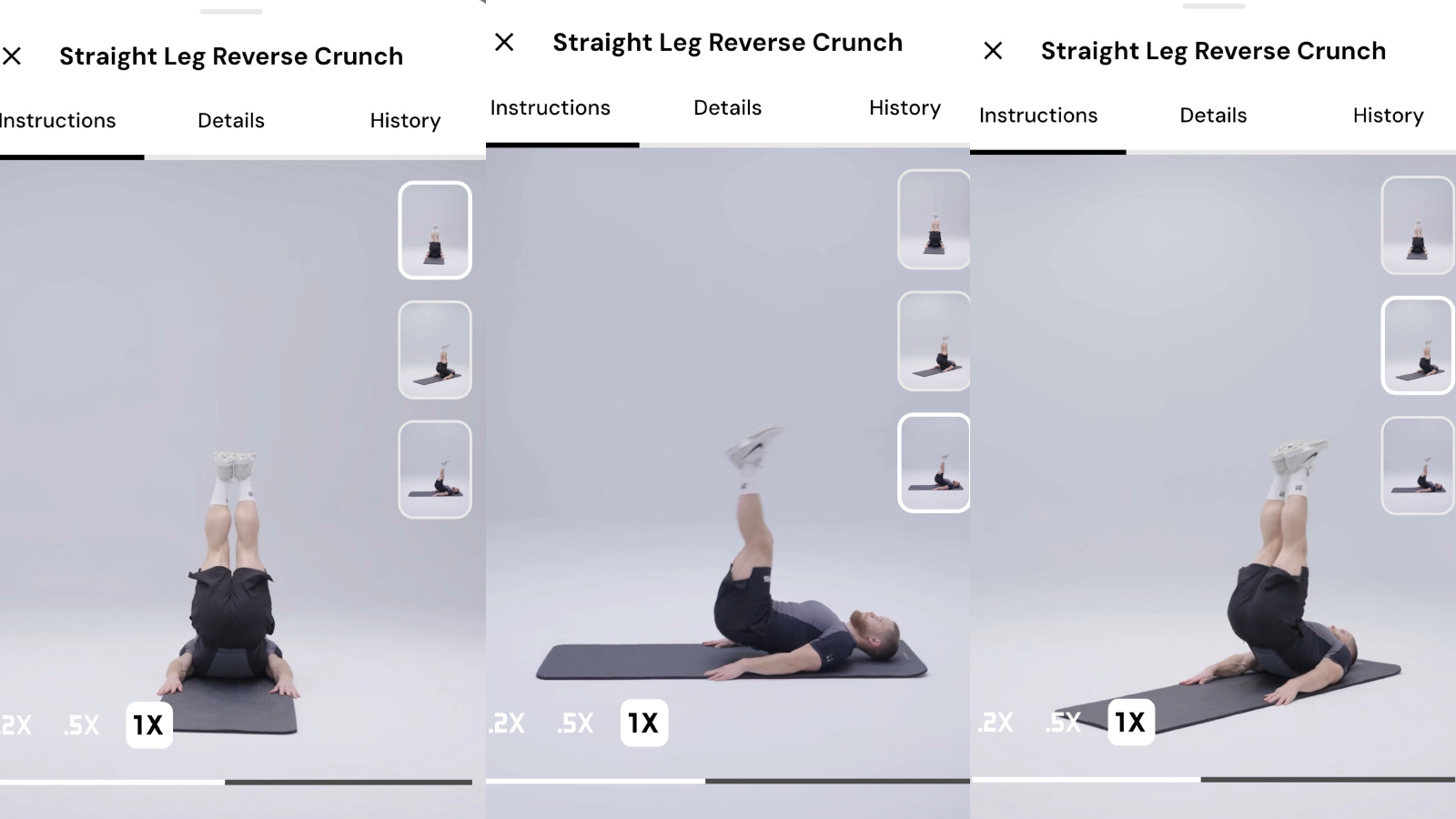 Crunch inversé avec jambes tendues