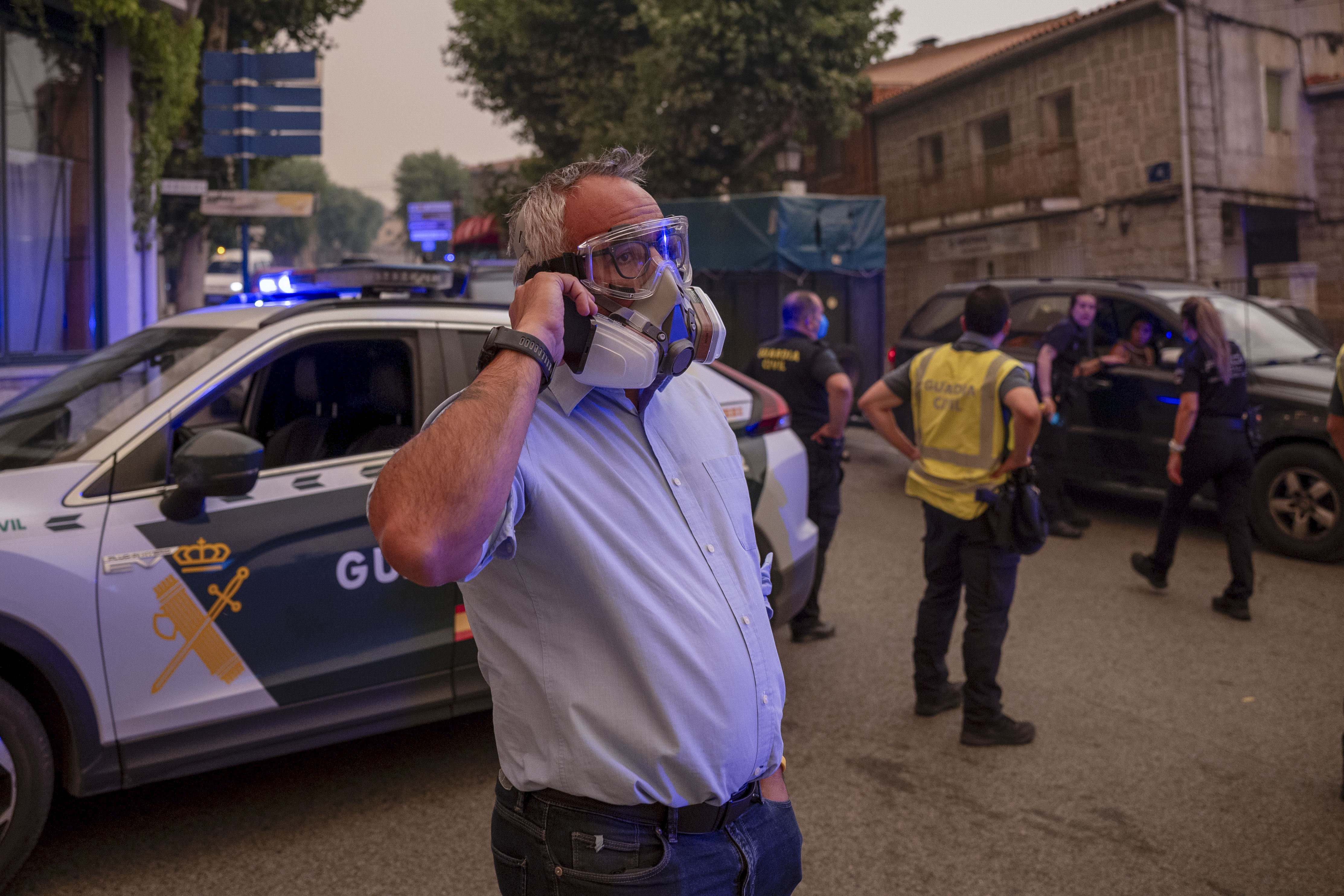 Evacuación de los vecinos de Fresnedillas de la Oliva, à Madrid.