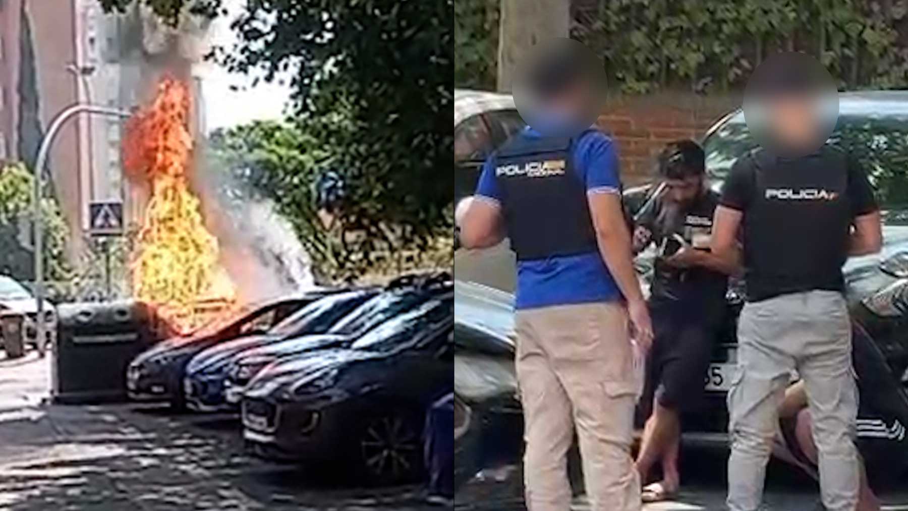Incendie spectaculaire dans la rue : la police identifie les suspects à Arturo Soria