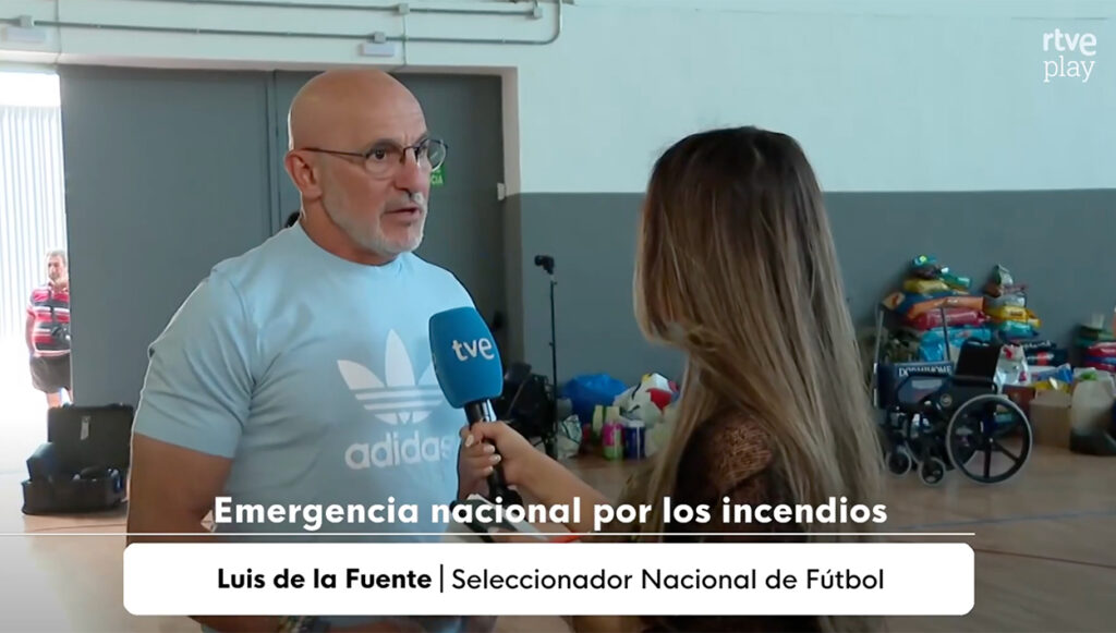 Luis de la Fuente soutient les victimes des incendies : "Toute l'Espagne est avec eux"