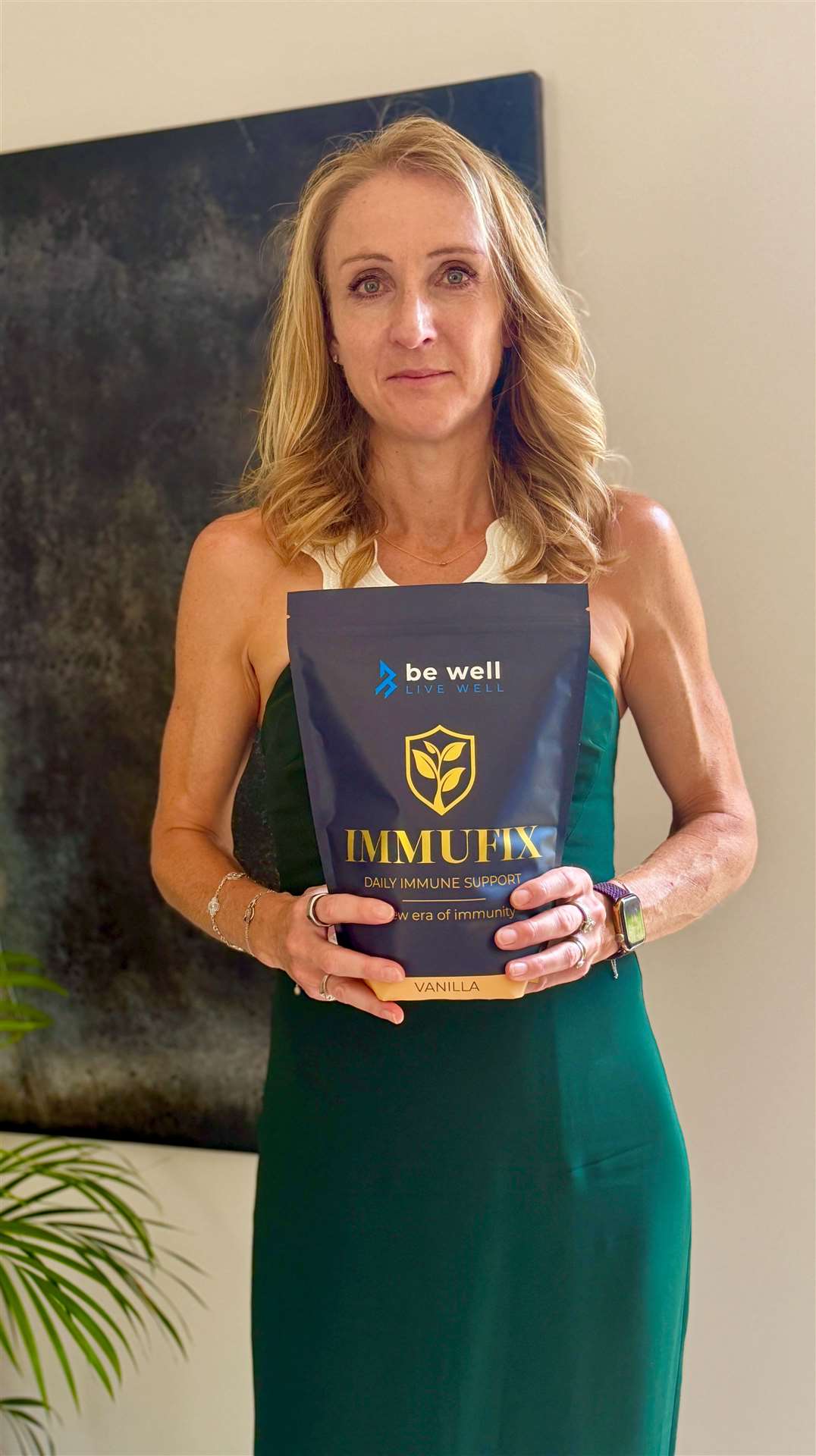 Paula Radcliffe avec Immufix. Photo : Transmise