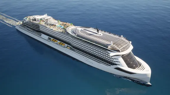 Concept d'un navire de croisière électrique.