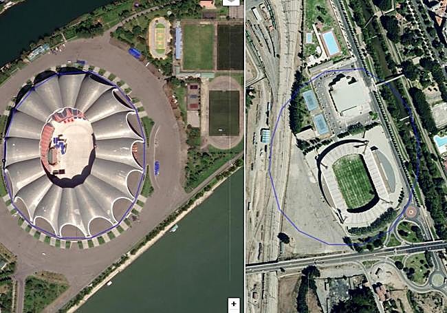 Comparaison entre le stade Rungrado et le stade Reino de León.