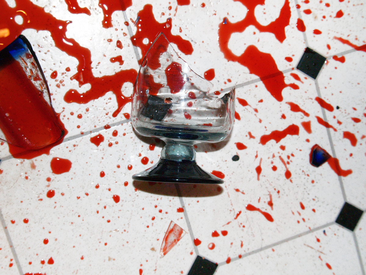 Vaso roto en una pelea