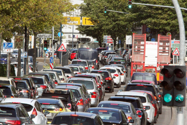 Embouteillage sur le Wall à Dortmund.