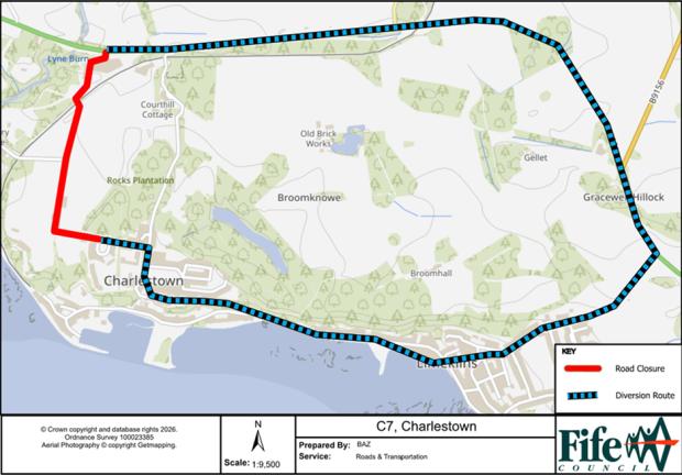 La route impactée et le détour