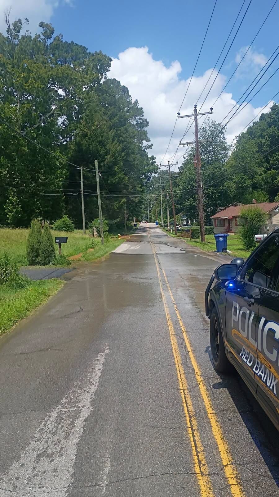 Rupture de conduite d'eau à Red Bank