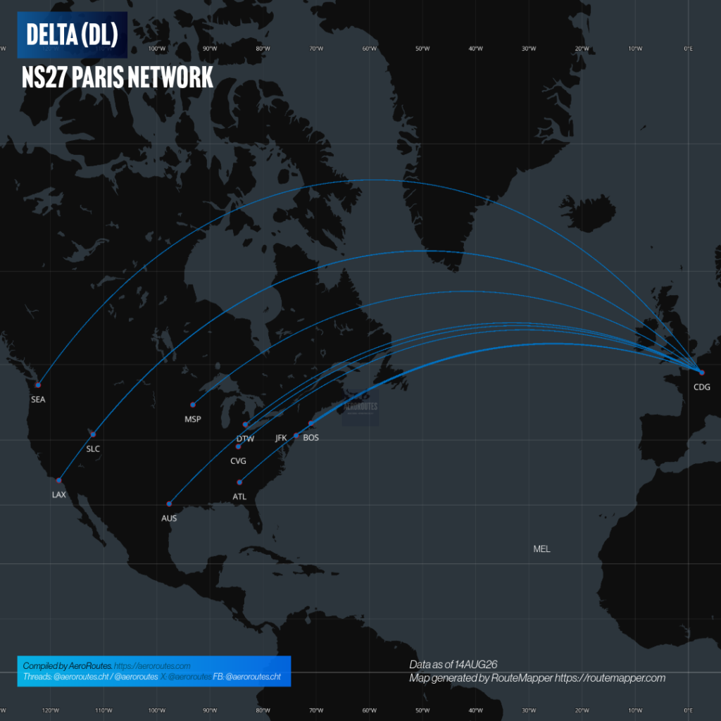 Lancement du vol Delta Austin – Paris NS27