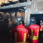 Pompiers de León : intervention face à un incendie à Algadefe