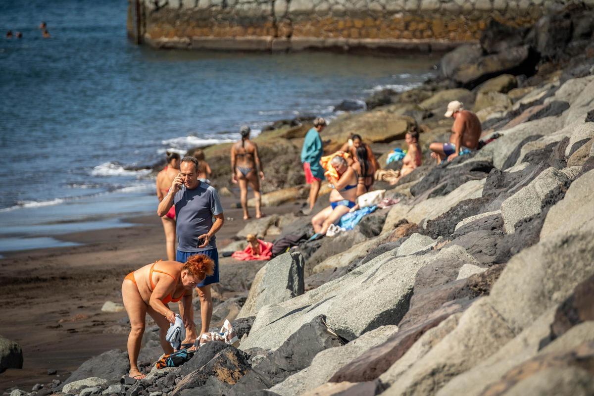 Playa de Hoya Fría, en el frente de San Andrés, entre el muellito y cerca de la antigua cofradía.