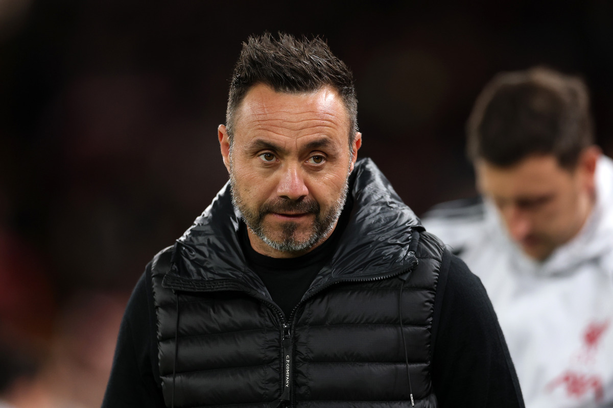 Roberto De Zerbi avant le match entre Liverpool et Tottenham