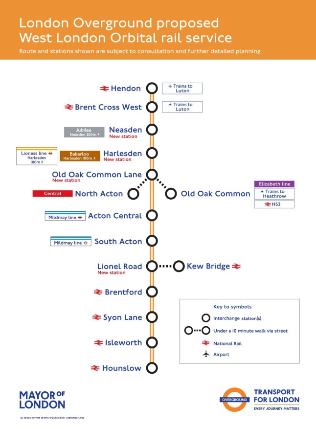 Éléments de plan de la nouvelle ligne (Image : Transport for London)