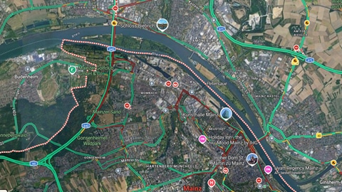 Possibilités de contournement du pont Schiersteiner