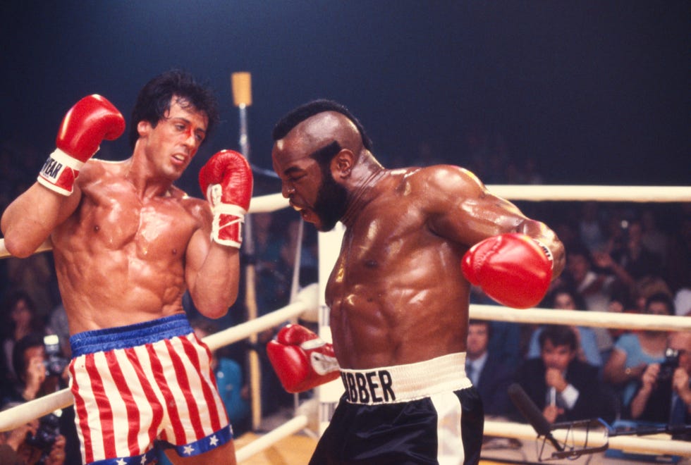 Rocky Balboa et Clubber Lang dans Rocky III