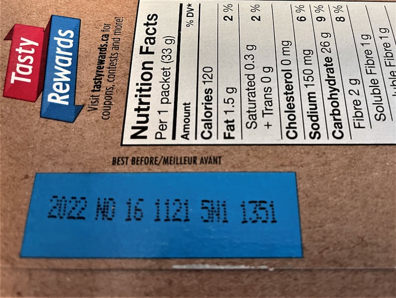 Date de consommation optimale sur une boîte
