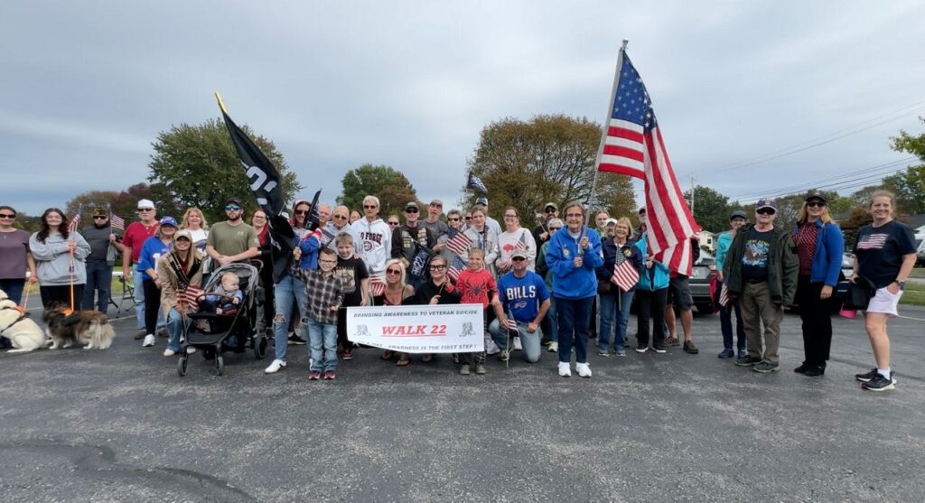Marche solidaire pour sensibiliser au suicide des vétérans organisée par le VFW local