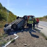 Voiture hors de contrôle se renverse près de Peralta