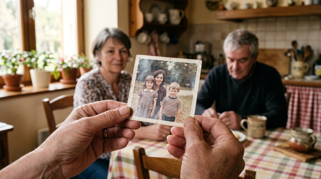 Des souvenirs enfouis : une révélation surprenante sur la dynamique familiale après 40 ans de non-dits.